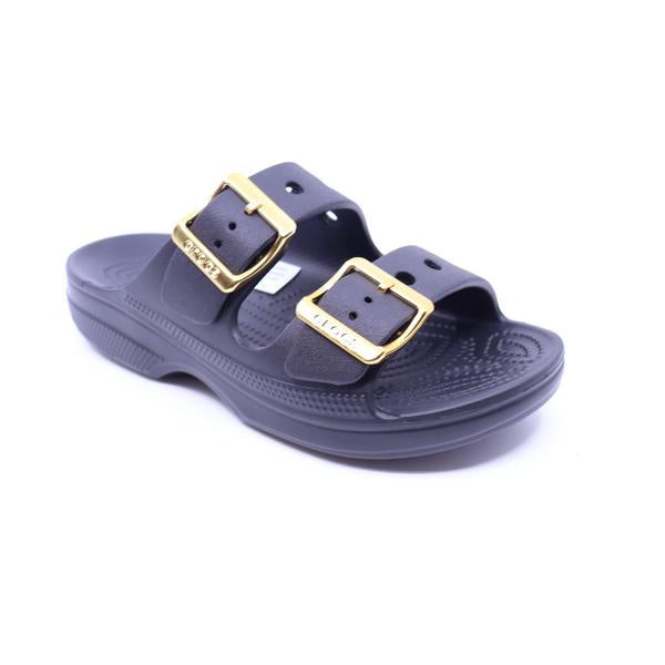 Crocs Saturday Metallic Buckle Sandal Black