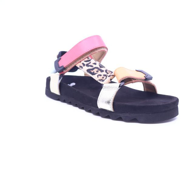 Rollie Sandal Tooth Wedge Multi Leopard
