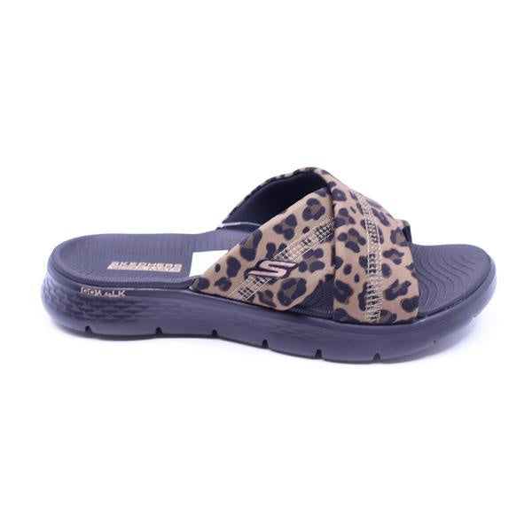 Skechers Go Walk Sandal Kat Black Leopard
